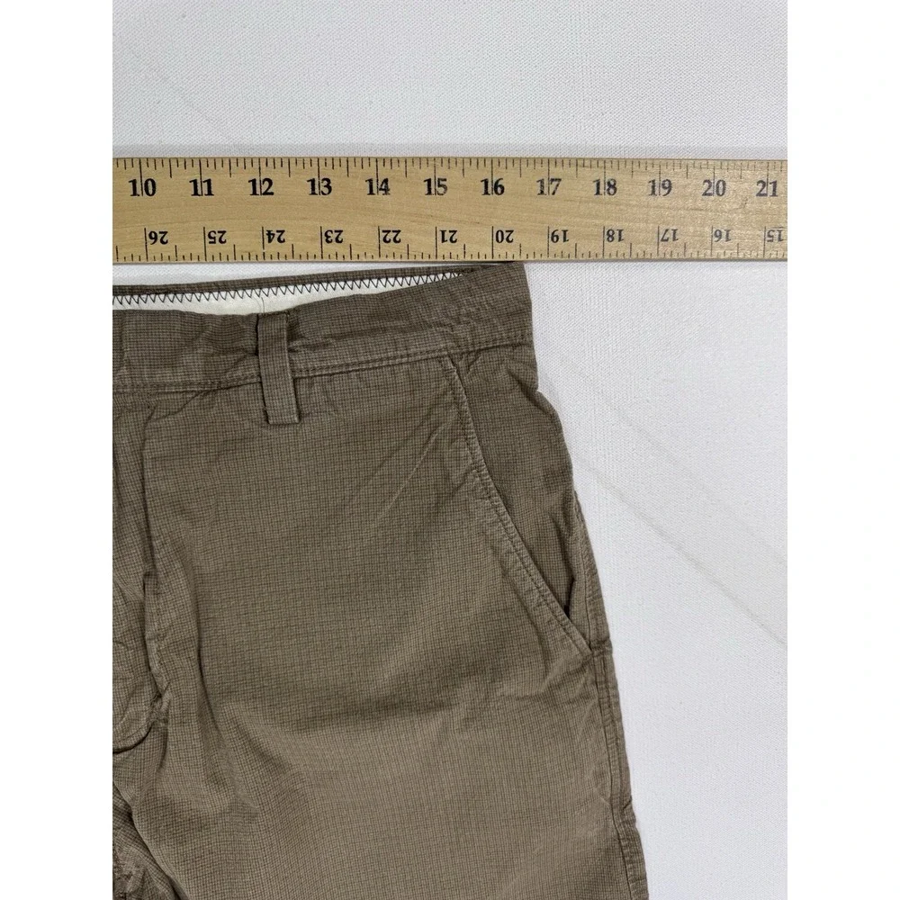 Banana Republic Mens 33 Brown Houndstooth Chino Shorts Cotton Casual 539941-00